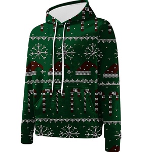 Sudadera con capucha unisex Pantalones de chándal Conjuntos de Jogger Traje de Feliz Navidad de 2 piezas con pantalones cargo de talla grande Chándales de hombre - Product Image 3