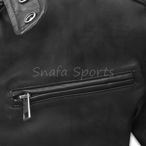 Casual Men Genuine <b>Real</b> <b>Leather</b> <b>Jacket</b> For Men Classic Biker Style with Zip up <b>Leather</b> <b>Jacket</b> For Men's - Product Image 5