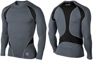 <b>Men</b> Full Sleeve Rash Guard <b>Black</b> White Geometric Print Quick Dry Eco-Friendly Anti-Bacterial Polyester/Nylon Sport Shirt Adult - Product Image 3