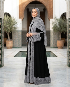 Abaya en pashmina, laine mérinos, dentelle, collection de créateurs, soirée/occasion formelle, longueur au sol, toutes saisons, dernière tendance, Dubaï - Product Image 5