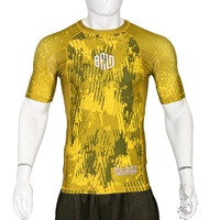 Rashguard MMA à demi-manches personnalisé pour hommes conception complète à sublimation manches courtesBJJ Gym Fitness Rash Guard
