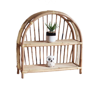 Estante de media luna de 2 pisos superventas, función colgante de pared de ratán, decoración Vertical escandinava básica para interiores KT25, Vietnam - Product Image 1