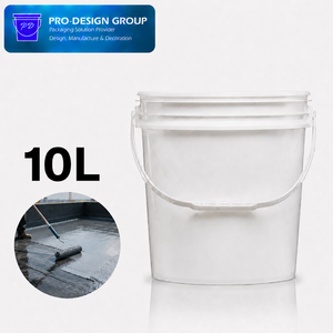 10L Tear-Strip <b>Lid</b> Plastic Waterproofing <b>Bucket</b> for Construction Use, Leak-Proof Round Container - Product Image 1
