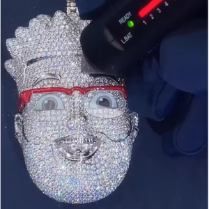 Pendentif Hip Hop Iced Out en Argent Sterling 925, entièrement serti de Moissanite VVS personnalisée, pour hommes et femmes - Product Image 1