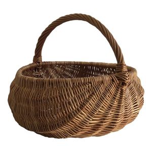 Cesta de Mimbre de Diseño de Lujo, Cesta de Almacenamiento de Alimentos de Seagrass Natural, Cesta de Picnic, Cestas Artesanales de Mimbre Indio con Asa, Gran Venta - Product Image 2