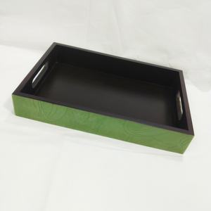 Bandeja de servicio de madera y resina personalizada con base negra para uso doméstico en hoteles, color verde, diseño fabuloso, bandeja de madera Mdf para servir - Product Image 5