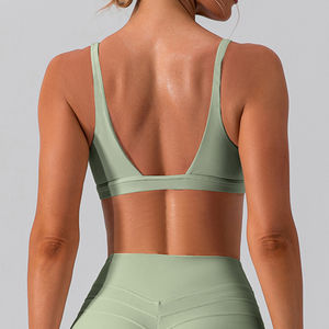 Soutien-gorge de sport simple dos nageur pour femmes grandes tailles, respirant et léger, idéal pour le yoga, la gym et l'entraînement, avec logo personnalisé sur le devant - Product Image 4