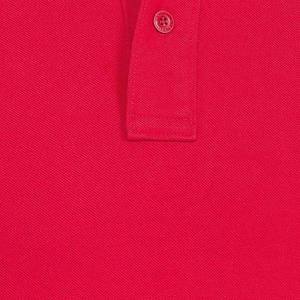 Polo à manches courtes pour homme, rouge et bleu marine, à blocs de couleurs, tricoté, boutonné devant, coupe décontractée classique - Product Image 5