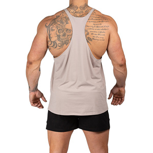 Wholesale OEM ODM <b>Men</b> Stringer Tank Tops Custom Lightweight Sleeveless Gym <b>Singlets</b> Fitness Training Apparel Supplier Premium - Product Image 2