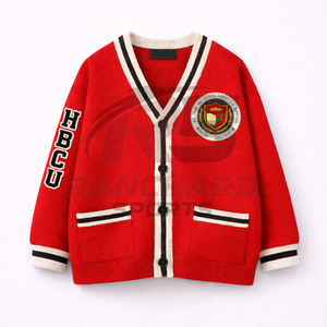 Cardigan universitaire personnalisé HBCU |   Pull sans manches en tricot boutonné sur le devant |   Vêtements de rue 100% coton écologiques - Product Image 1