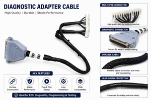 Nuevo acoplador doble antiguo, probador de bloqueo central de PVC negro, arnés OBD2, escáner de diagnóstico de coche, 1 año de soporte ruso en español - Product Image 3