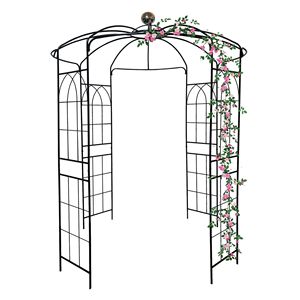 Pabellón de pérgola con forma de jaula de pájaros alta para ceremonias de boda Dia81.3 ''X 114,2'' Cenadores de jardín de hierro negro Muebles de exterior - Product Image 6