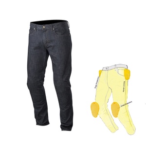 Jean brodé droit taille haute délavé à la pierre et lavé à la lumière de haute qualité pour garçons motocyclistes pour la moto - Product Image 1