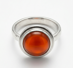 925 Silver Carnelian <b>Ring</b> | Oval Stone Dainty Band | Minimalist Boho <b>Crystal</b> <b>Ring</b> Women Gift - Product Image 3