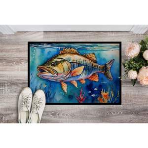 Striped Bass Doormat Non-Slip Washable Low Pile Indoor/Outdoor Entryway Rug 24H X 36W Front Door <b>Mat</b> - Product Image 2