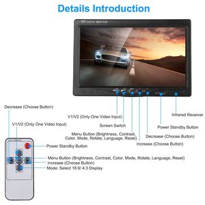 Système de caméra de recul étanche IP67 avec écran 7 pouces, vision nocturne, kit moniteur de vue arrière pour véhicule, système de stationnement et de recul pour voiture - Product Image 2