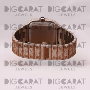 Reloj de Lujo con Incrustaciones de Moissanita y Cuarzo, Caja Cuadrada de 41 mm, Esfera Redonda con Números Romanos, Resistente al Agua, Unisex, Venta al Por Mayor - Product Image 4