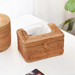 Stylish Tissue Box Natural <b>Rattan</b> Tabletop Organizer Supplier Lightweight Eco Friendly Handmade from Vietnam - Product Image 4