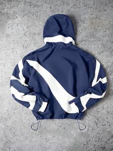 Lightweight Men's <b>Jackets</b> Hooded Color Block Windbreaker Breathable Outdoor Streetwear Outerwear Custom Logo Factory Direct - Product Image 3