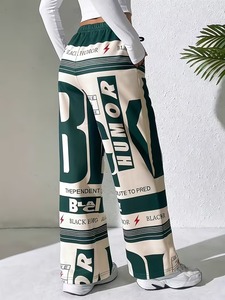 2026 Trend Women's Heavyweight 340g <b>Summer</b> Wide Leg Loose <b>Pants</b> Mid Waist Sweatpants with Contrast Elastic Waist and Pockets - Product Image 5