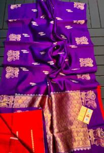 Sarees de Brocado de Seda 100% Premium, Diseños Tejidos Ricos, Resistentes a la Abrasión, Peso Medio, Elegancia Tradicional, Ropa Festiva, Venta al Por Mayor - Product Image 5