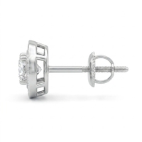 Boucles d'oreilles minimalistes en platine serties de diamants de 0,75 carat, sertissage à pression, pierres brillantes de haute clarté certifiées IGI