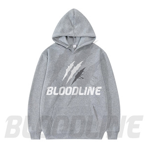 Sweat à capuche Bloodline pour homme, pull décontracté en polaire, vert, avec logo imprimé sur le devant, coupe classique, pour l'automne - Product Image 6