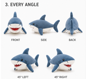 Peluche de Tiburón, Juguete de Peluche Suave, Lindo Dibujo Animado, Pequeño Juguete para Abrazar con Relleno de Algodón PP y Diseño Kawaii - Product Image 4