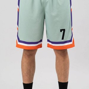 Ensemble de maillots de basket-ball personnalisés pour hommes, nom de l'équipe 7, sublimé, col en V, sans manches, en polyester respirant, coupe athlétique - Product Image 4