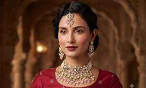 Elegant High Quality Brass Bridal Engagement Wedding Anniversary Party Gift Ethnic Fashion Rhodium Plated Zircon Choker <b>Set</b> - Product Image 2