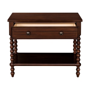 Mesita de noche clásica hecha de madera de caoba de alta calidad con color marrón oscuro para uso en interiores. - Product Image 3