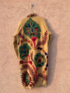 Handmade Velvet Suzani <b>Kimono</b> Robe Breathable Embroidery Long Sleeve Winter <b>Jacket</b> Indian Ethnic Bohemian Traditional Flowers - Product Image 4