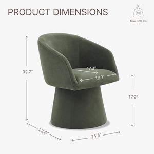 Sedia da pranzo girevole moderna accento poltrona <span class=keywords><strong>per</strong></span> scrivania sala da pranzo vanità camera da letto soggiorno lettura verde - Product Image 3