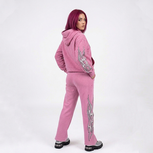 Ensemble de survêtement personnalisé Eyre Sports Wear pour homme en coton épais, sweat à capuche court en molleton bouclette et pantalon de survêtement évasé, impression DTF tendance - Product Image 5
