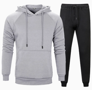 Conjunto de Dos Piezas al Por Mayor: Sudadera con Capucha y Pantalones Deportivos 100% Algodón, Diseño Sólido con Logotipo Personalizado - Product Image 3