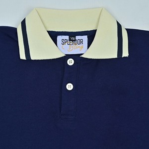 เสื้อโปโลแขนสั้นสีน้ำเงินกรมท่าสำหรับผู้ชาย ยี่ห้อ Splendor แบบเรียบ สำหรับกิจกรรมกลางแจ้ง ขายส่ง เสื้อโปโลสีพื้นลำลองสำหรับการเดินทาง - Product Image 5