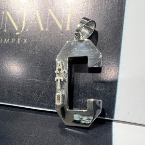 Joyería Fina Estilo HipHop, Colgante de Moissanita con Incrustaciones de Diamantes, Plata 925 Chapada en Oro, Corte D VVS1, Letra C, Certificado IGI, Regalo - Product Image 1