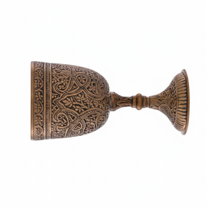 ถ้วยทองเหลืองแท้คุณภาพสูง ทำด้วยมือ |   ถ้วยแกะสลักลายโบราณสไตล์ยุคกลาง ของตกแต่งบนโต๊ะอาหาร ของขวัญสุดพรีเมียม - Product Image 4