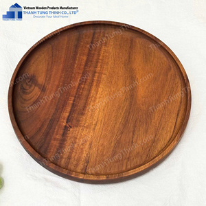 Assiette en bois naturel multi-formes, résistante à la chaleur, écologique, fabriquée au Vietnam, pour la cuisine - Product Image 4