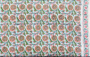 Tela de algodón reutilizable con estampado floral ecológico, diseño personalizado, estampado a mano, proveedor de pedidos al por mayor. - Product Image 4
