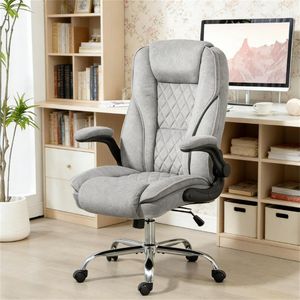 Gray Administrative Office <b>Chair</b> <b>Rotating</b> Computer Study <b>Chair</b> - Product Image 1