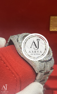 AARVA JEWELS นาฬิกาสแตนเลสสตีลสำหรับผู้หญิงสุดหรู 42 มม. ตัวเรือนคริสตัลแซฟไฟร์ อะนาล็อก มิโยตะ ควอตซ์ 20 มม. ตัวล็อคแบบพับได้ - Product Image 2