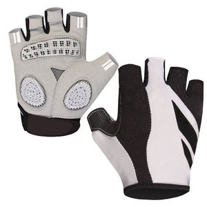 Guantes de Ciclismo de Medio Dedo para Hombre, Color Naranja, con Cierre de Velcro y Antideslizantes para la Temporada de Verano - Product Image 1