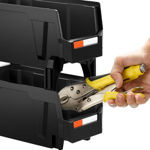 กล่องเก็บของพลาสติกแบบซ้อนได้ 8 ชิ้น ขนาด 10.9 x 5.5 x 5.1 นิ้ว สำหรับจัดระเบียบตู้เสื้อผ้า - Product Image 3