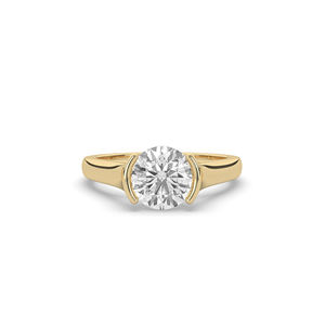 Bague unique en diamant de laboratoire rond brillant de 2,04 carats, or massif 14 carats, bijou léger pour un usage quotidien, cadeau élégant pour un anniversaire, pour elle - Product Image 3