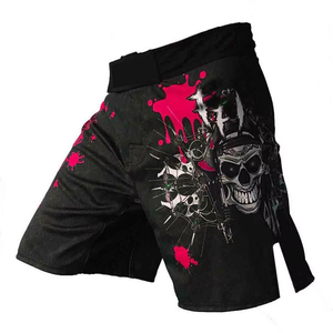 Custom Polyester MMA Fight Shorts <b>for</b> Men Gym Workout Quick Dry Sublimation Lightweight Stretch Fitted Athletic Wear - Product Image 2