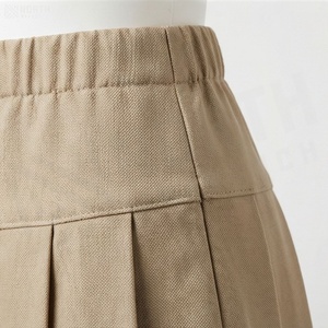 Women Pleated Mini <b>Skirt</b> <b>Elastic</b> <b>Waist</b> Solid Color High <b>Waist</b> Comfortable All Seasons Woven Polyester <b>Skirt</b> - Product Image 5