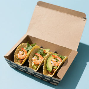 Eco-Friendly Biodegradable Disposable Lunch Box Food Grade Paper Customized Taco Tray Fast Food <b>Container</b> Lid Dividers Takeout - Product Image 3