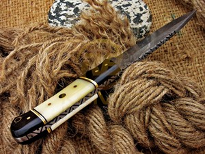 Hot Selling Full Tang Damascus Steel Hunting <b>Knife</b> with Natural <b>Bone</b> <b>Handle</b> Outdoor Survival Tactical <b>Knife</b> - Product Image 6