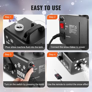 Macchina della Neve ad Alta Potenza 800W con 8 Luci LED RGB e Telecomando, Effetto Neve per Palcoscenici e Spettacoli - Product Image 6